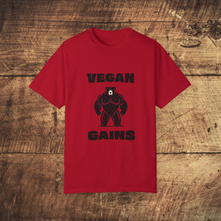 Vegan Gains Garment-Dyed T-shirt Printify