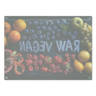 Raw Vegan Tempered Glass Cutting Board Printify