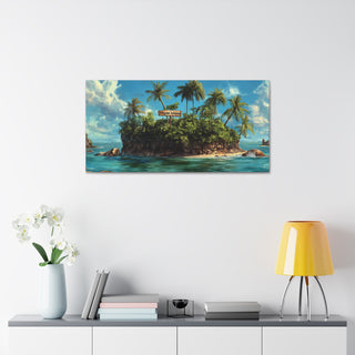 Vegan Island Classic Stretched Canvas (ONE SIZE 40x20) Printify