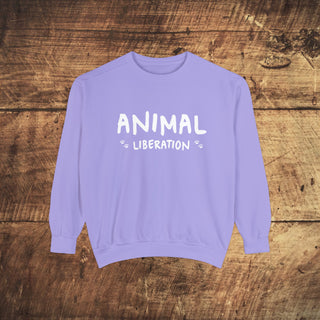 Animal Liberation Unisex Garment-Dyed Sweatshirt Printify