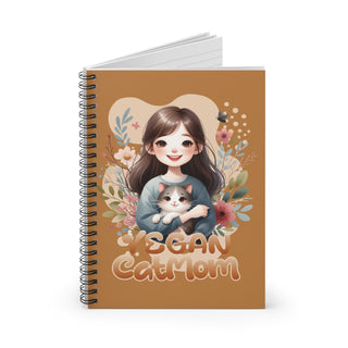 Vegan Cat Mom Spiral Notebook - Ruled Line