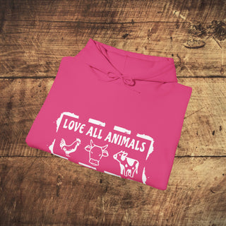 Love All Animals Heavy Blend™ Hooded Sweatshirt Printify