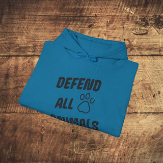 Defend All Animals Heavy Blend™ Hooded Sweatshirt Printify