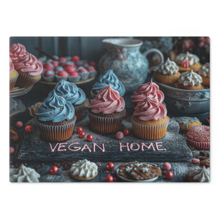 Vegan Home Tempered Glass Cutting Board Printify