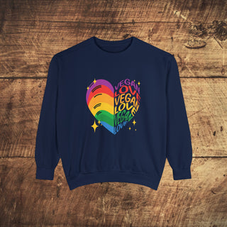 Vegan Love Garment-Dyed Sweatshirt Printify