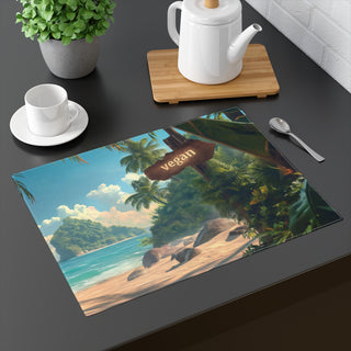 Vegan Island Placemat, 1pc Printify