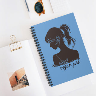 Vegan Girl Spiral Notebook - Ruled Line