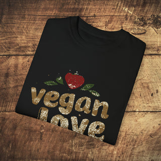 Vegan Love Garment-Dyed T-shirt Printify