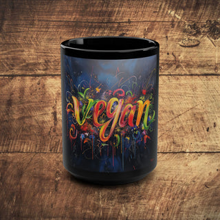 Vegan Black Mug, 15oz