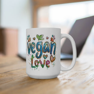 Vegan Love Coffee Mug 15oz Printify