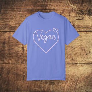 Vegan Heart Garment-Dyed T-shirt Printify