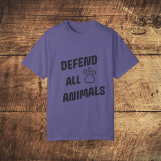 Defend All Animals Garment-Dyed T-shirt Printify