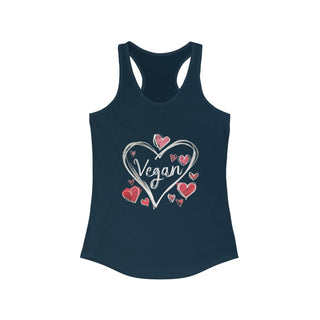 Vegan Hearts Women's Ideal Racerback Tank Printify