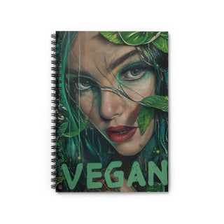 Vegan Girl Spiral Notebook - Ruled Line Printify