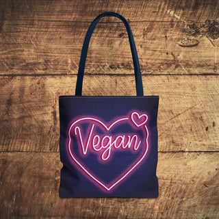 Vegan Heart Tote Bag Printify