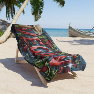 Vegan Graffiti Beach Towel Printify