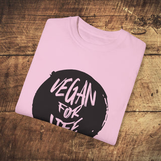 Vegan For Life Garment-Dyed T-shirt Printify