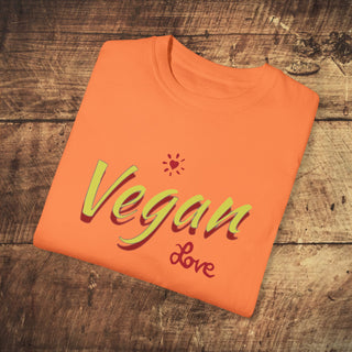 Vegan Love Garment-Dyed T-shirt Printify