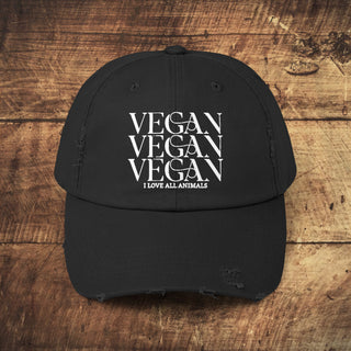 Vegan Unisex Distressed Cap Printify