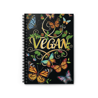 Vegan Butterflies Spiral Notebook - Ruled Line Printify