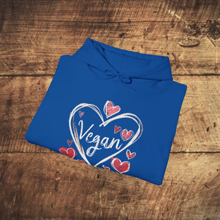 Vegan Hearts Heavy Blend™ Hooded Sweatshirt Printify