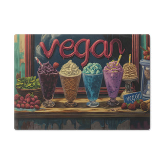 Vegan Ice Cream Tempered Glass Cutting Board Printify