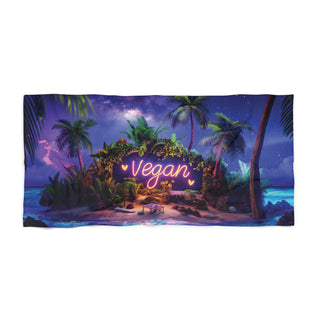 Vegan Island Beach Towel Printify