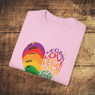 Vegan Love Garment-Dyed T-shirt Printify