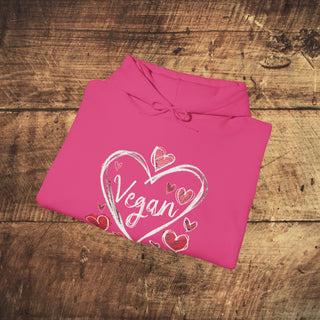 Vegan Hearts Heavy Blend™ Hooded Sweatshirt Printify