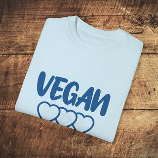 Vegan Hearts Garment-Dyed T-shirt Printify