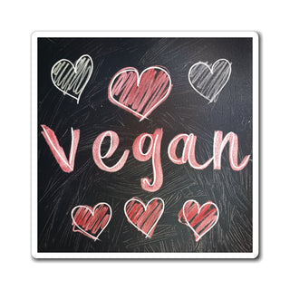 Vegan Hearts Magnet Printify