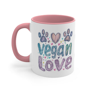 Vegan Love Accent Coffee Mug, 11oz Printify