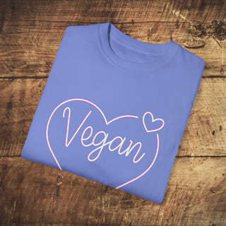 Vegan Heart Garment-Dyed T-shirt Printify