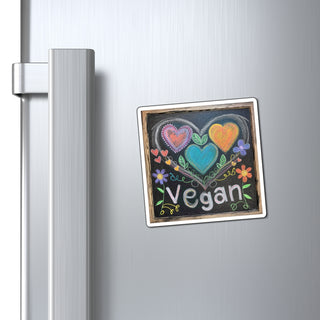 Vegan Hearts Magnet Printify