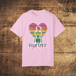 Vegan Love Garment-Dyed T-shirt Printify