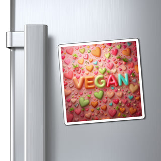 Vegan Hearts Magnet Printify