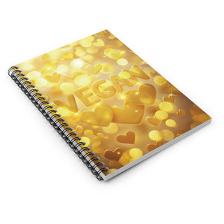 Vegan Hearts Spiral Notebook - Ruled Line Printify