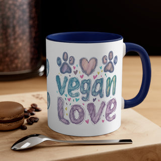 Vegan Love Accent Coffee Mug, 11oz Printify