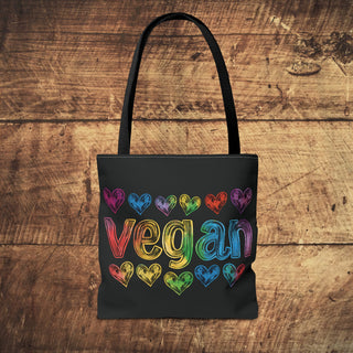 Vegan Hearts Tote Bag Printify