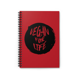 Vegan For Life Spiral Notebook - Ruled Line