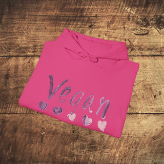 Vegan Hearts Heavy Blend™ Hooded Sweatshirt Printify