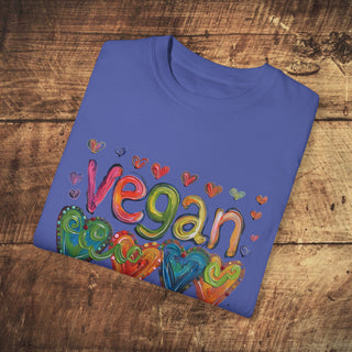 Vegan Love Garment-Dyed T-shirt Printify