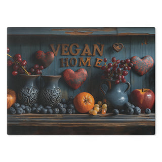 Vegan Home Tempered Glass Cutting Board Printify