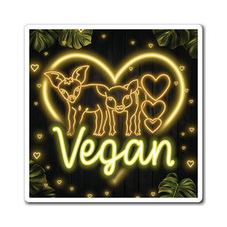 Vegan Hearts Magnet Printify