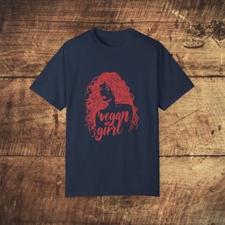 Vegan Girl Garment-Dyed T-shirt Printify