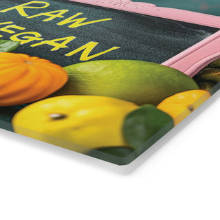 Raw Vegan Tempered Glass Cutting Board Printify