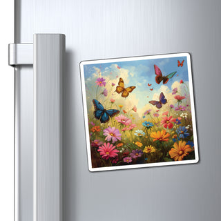 Colorful Vegan Butterflies Magnet Printify