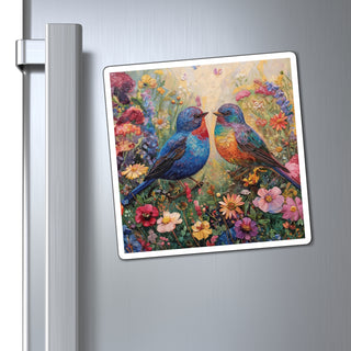 Colorful Birds Magnet Printify