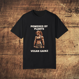 Powered By Plants Garment-Dyed T-shirt Printify