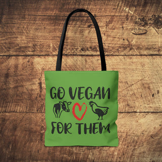 Go Vegan For Them Tote Bag Printify